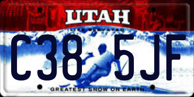 UT license plate C385JF