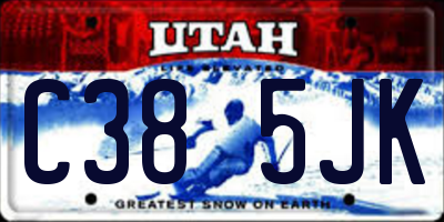 UT license plate C385JK