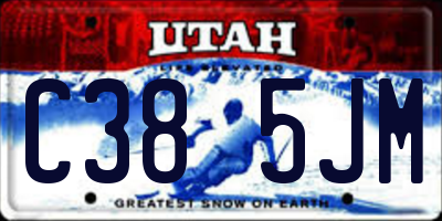 UT license plate C385JM
