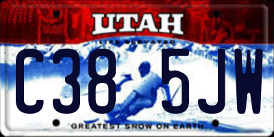 UT license plate C385JW