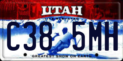 UT license plate C385MH