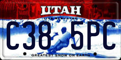 UT license plate C385PC