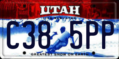 UT license plate C385PP