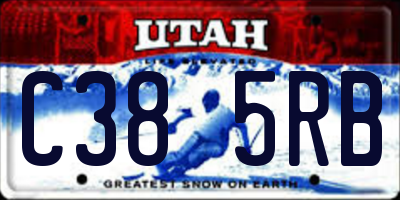 UT license plate C385RB