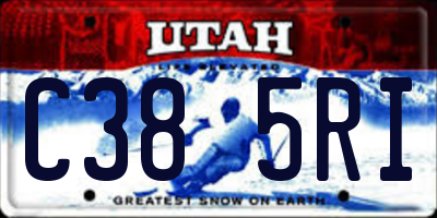 UT license plate C385RI