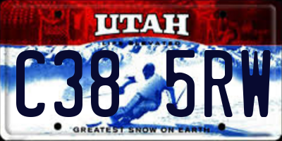 UT license plate C385RW