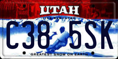 UT license plate C385SK