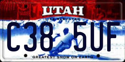 UT license plate C385UF