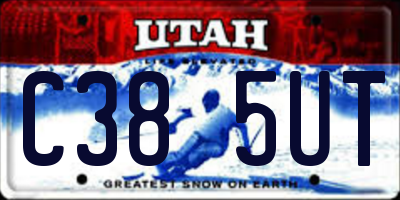 UT license plate C385UT