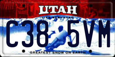 UT license plate C385VM