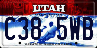 UT license plate C385WB