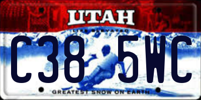 UT license plate C385WC