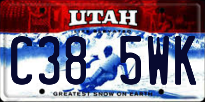 UT license plate C385WK