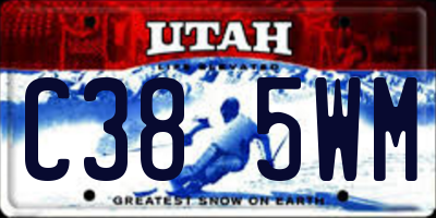 UT license plate C385WM