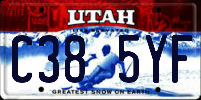 UT license plate C385YF