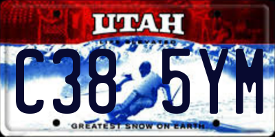 UT license plate C385YM