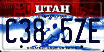 UT license plate C385ZE