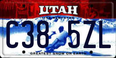 UT license plate C385ZL