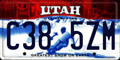UT license plate C385ZM