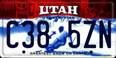 UT license plate C385ZN