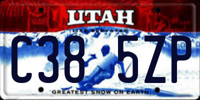 UT license plate C385ZP
