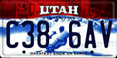 UT license plate C386AV
