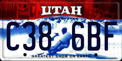 UT license plate C386BF