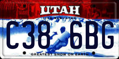 UT license plate C386BG