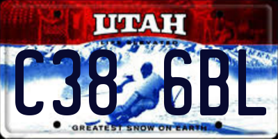 UT license plate C386BL