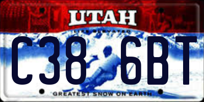 UT license plate C386BT