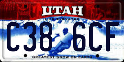 UT license plate C386CF