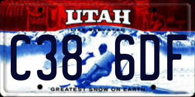 UT license plate C386DF