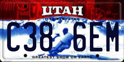 UT license plate C386EM