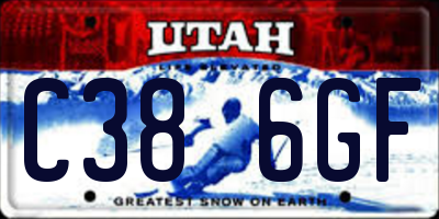 UT license plate C386GF
