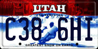 UT license plate C386HI