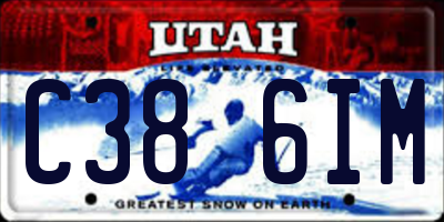 UT license plate C386IM