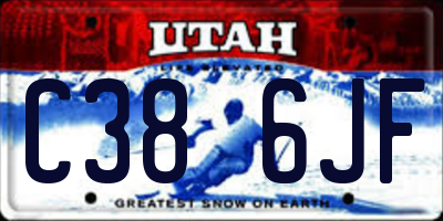 UT license plate C386JF