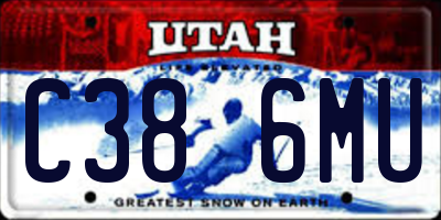 UT license plate C386MU