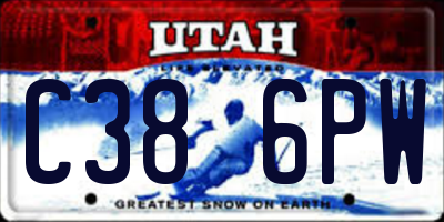 UT license plate C386PW