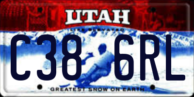 UT license plate C386RL