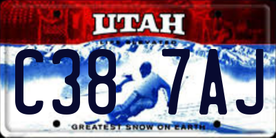 UT license plate C387AJ