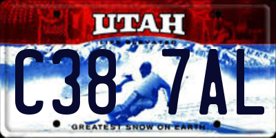 UT license plate C387AL
