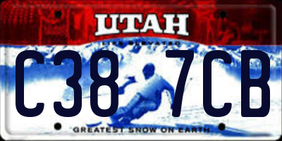 UT license plate C387CB