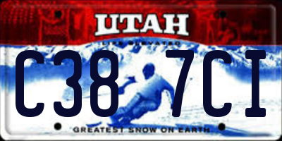 UT license plate C387CI