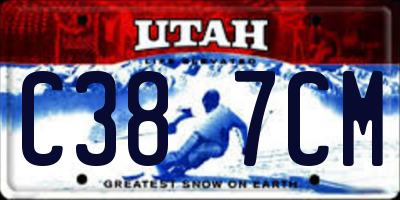 UT license plate C387CM