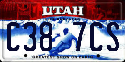 UT license plate C387CS