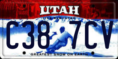 UT license plate C387CV