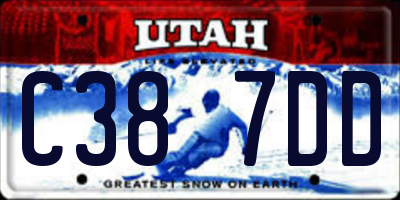 UT license plate C387DD