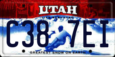 UT license plate C387EI