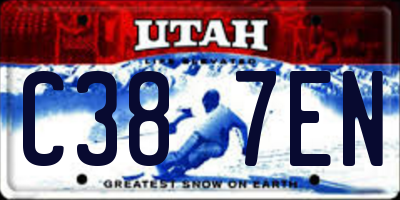 UT license plate C387EN